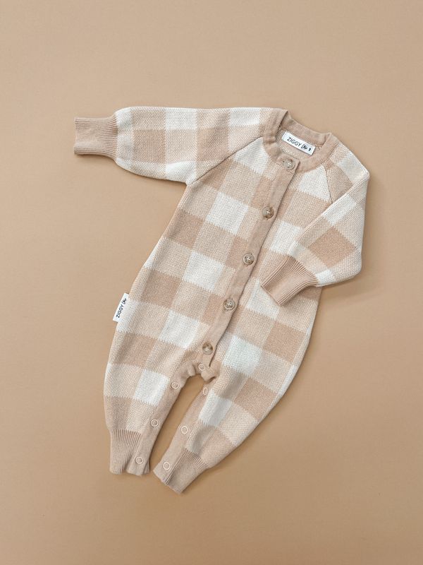 CLASSIC KNIT ROMPER | GINGHAM