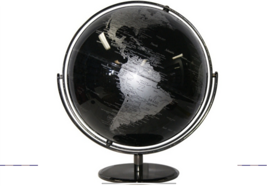 30cm Black and Silver Ocean Globe-PREORDER ONLY