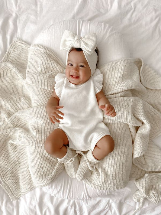 FRILL ROMPER | MILK