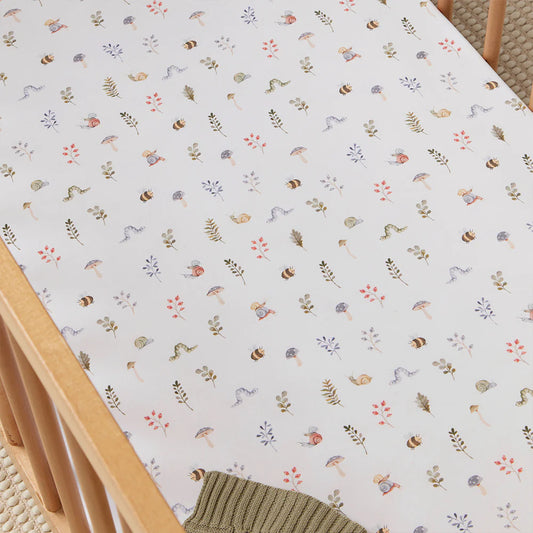 Snuggle Hunny Garden Friends Fitted Cot Sheet